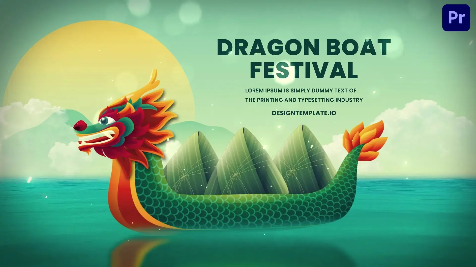 Chinese Dragon Boat Intro Logo Animation